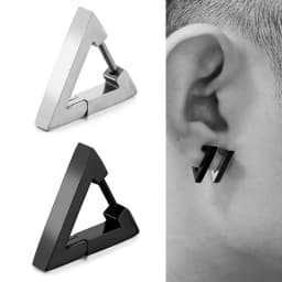 1 Pairs Punk Triangle Earrings - Unisex, Hypoallergenic Stainless Steel for Modern Style & Durability