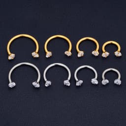 5Pcs G23 Titanium 16G CZ Tragus Eyebrow Piercing Body Jewelry Labret Lip Ring Stud Earrings Septum Nose Rings Internal Thread