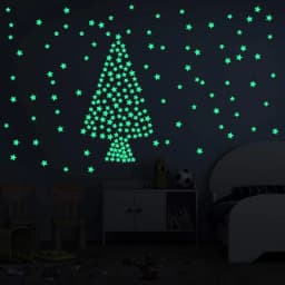 100Pcs Luminous Stickers Stars Wall Stickers Bedroom Luminous Stickers Fluorescent Three-dimensional Wall Stickers