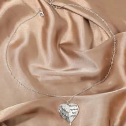 2024 A Piece of My Heart Has Wings Pendant European American Angel Wings Engraved Necklace Jewelry Necklace for Women
