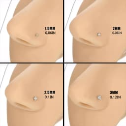 4pcs 4 size Cubic Zirconia Nose Piercing Jewelry Nose Studs 20G Bone L Shaped Shiny Crystal Bone Nostril Piercing Jewelry