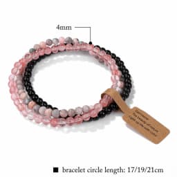 3Pcs/set Natural Green Stone Bracelet 4mm Moss Agates Black Onyx Cat Eye Beads Elastic Bracelets For Women Men Simple Jewelry