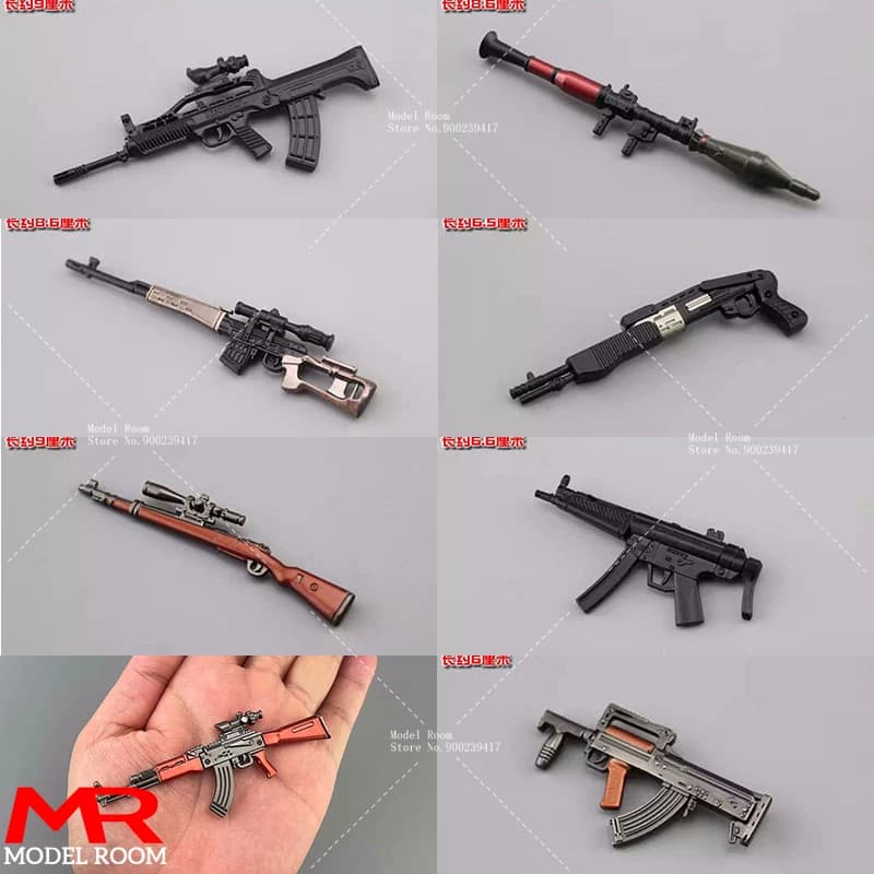 1/12 Scale Mini Sniper Rifle Gun Model AKM M4A1 98K Scene Accessories Fit 6'' Male Female Soldier Action Figure Body