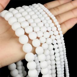 Natural Beads White Tridacna Stone Round Loose Beads For Jewelry Making DIY Bracelet Earrings Accessories 15'' 6/8/10mm