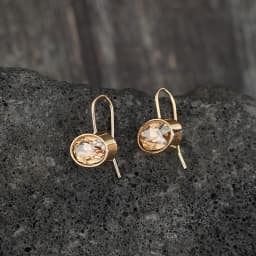 Fashion Metal Gold Color Oval Champagne Stone Dangle Earrings for Women Exquisite Engagement Wedding Earrings Jewelry