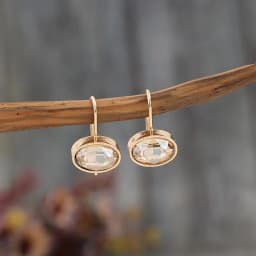 Fashion Metal Gold Color Oval Champagne Stone Dangle Earrings for Women Exquisite Engagement Wedding Earrings Jewelry
