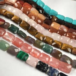 Natural Stone Beads Faceted Square Shape Spaced Isolated Loose Beaded for Jewelry Making DIY Necklace Bracelet Accessories Gift