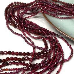 Fine 100% Natural Stone Beads Faceted Red Garnet Loose Round Gemstone For Jewelry Making DIY Bracelet Necklace Charm 2-4mm