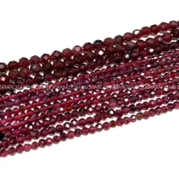 Fine 100% Natural Stone Beads Faceted Red Garnet Loose Round Gemstone For Jewelry Making DIY Bracelet Necklace Charm 2-4mm