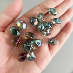 10pcs Colorful Oval Faceted Crystal Glass Irregular Loose Spacer Beads Geometric for Jewelry Making DIY Bracelets Accessories