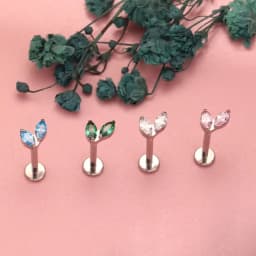 ASTM F136 Titanium Piercing Single Tiny Marquise CZ Internally Threaded Flat Back Labret Helix Tragus Piercing Labret Pierced