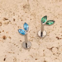 ASTM F136 Titanium Piercing Single Tiny Marquise CZ Internally Threaded Flat Back Labret Helix Tragus Piercing Labret Pierced