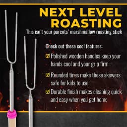 LMETJMA 8 pcs Barbecue Skewers Extendable Marshmallow Roasting Sticks Stainless Steel BBQ Telescoping Smores Skewers KC0467