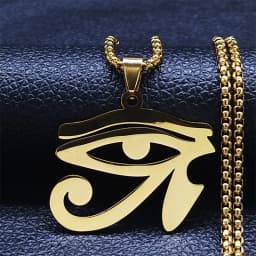 Stainless Steel Egyptian Eyes Chain Necklaces Men Statement Mythology Eye of Ra Horus Symbol Necklace Jewelry bijoux femme N4540