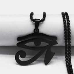 Stainless Steel Egyptian Eyes Chain Necklaces Men Statement Mythology Eye of Ra Horus Symbol Necklace Jewelry bijoux femme N4540
