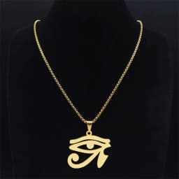 Stainless Steel Egyptian Eyes Chain Necklaces Men Statement Mythology Eye of Ra Horus Symbol Necklace Jewelry bijoux femme N4540