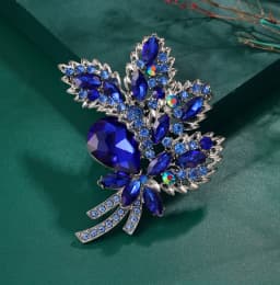 New Design Woman's Vintage Brown Rhinestone Crystal Flower Leaf Pendant Brooch Pin Fashion Jewelry Luxurious Wedding Gift
