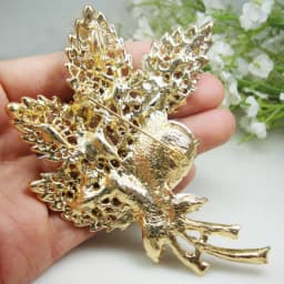 New Design Woman's Vintage Brown Rhinestone Crystal Flower Leaf Pendant Brooch Pin Fashion Jewelry Luxurious Wedding Gift