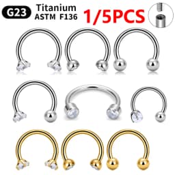1/5PC G23 Titanium Nose Rings Piercings Lip Eyebrow Ear Septum Helix Cartilage Septum Body Jewelry Piercing Labret Nariz C Rod