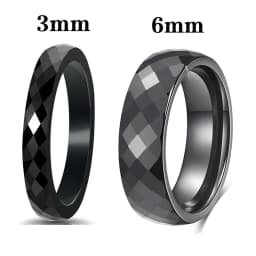 VQYSKO Trendy Black & White Color Cutting Ceramics Rings Jewelry Classic Wedding Engagement Rings For Women Anneaux Anillos