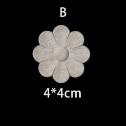 Wood Floral Appliques for Furniture Antique Onlays Moulding Home Decor Wood Carving Decoration Wall Wood Decal Vintage Figurines