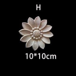Wood Floral Appliques for Furniture Antique Onlays Moulding Home Decor Wood Carving Decoration Wall Wood Decal Vintage Figurines