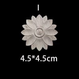 Wood Floral Appliques for Furniture Antique Onlays Moulding Home Decor Wood Carving Decoration Wall Wood Decal Vintage Figurines