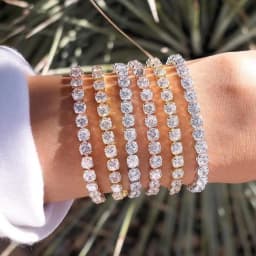 Chic 4mm Round Colorful Crystal Tennis Bracelets Silver Color Adjustable Folding Buckle Chain Bracelet on Hand Fashion Jewelry