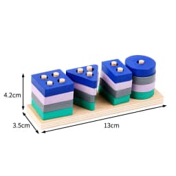 Small Size Toy Wooden Building Blocks Toys Color Shape Match Puzzle Toys for Gifts