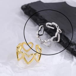 925 Sterling Silver Rings For Women Hollow Out Gold Color Temperament Personality Fashion Female Trendy Resizable Opening Rings