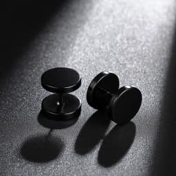 5 Pair Black Earrings Stainless Steel Ear Hoops for Men and Women