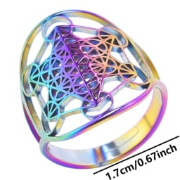 Exquisite Hollow Six Point Star Adjustable Rings For Women Men Stainless Steel Fashion Geometric Oval Finger Ring Jewelry Gift