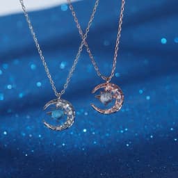 Exquisite Fashion Dream Star Sun Moon Moonlight Stone Necklace for Women Collar Chain Wedding Party Jewelry Gift Wholesale