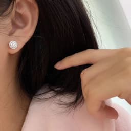 Huitan Dainty Round Shaped Stud Earrings for Women Full White Cubic Zirconia Simple and Classic Female Earrings Wholesale Lots