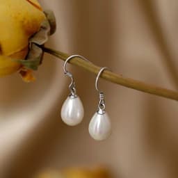 Exquisite Fashion Silver Color Water Imitation Pearls Drop Earrings for Women Shiny Red Green Round Earings Jewelry Gift 2025