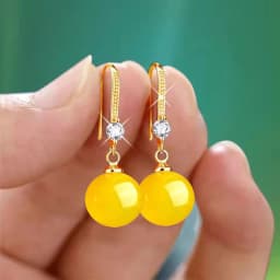 Exquisite Fashion Silver Color Water Imitation Pearls Drop Earrings for Women Shiny Red Green Round Earings Jewelry Gift 2025