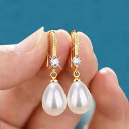 Exquisite Fashion Silver Color Water Imitation Pearls Drop Earrings for Women Shiny Red Green Round Earings Jewelry Gift 2025