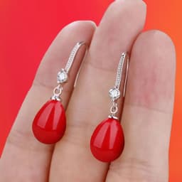 Exquisite Fashion Silver Color Water Imitation Pearls Drop Earrings for Women Shiny Red Green Round Earings Jewelry Gift 2025