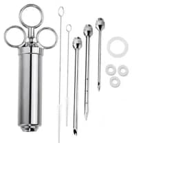 Meat Injector Syringe Kit Grill Turkey BBQ Seasoning Sauce Flavor Needle Cooking Syringe Stainless Steel Injector Cooking Syring