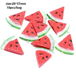 10pcs Random Simulation Cartoon Cute Colorful Fruits Lollipops Animals Drinks Charms DIY Handmade Jewelry For Earring Necklace