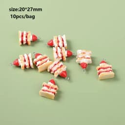 10pcs Random Simulation Cartoon Cute Colorful Fruits Lollipops Animals Drinks Charms DIY Handmade Jewelry For Earring Necklace