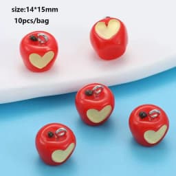 10pcs Random Simulation Cartoon Cute Colorful Fruits Lollipops Animals Drinks Charms DIY Handmade Jewelry For Earring Necklace