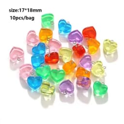 10pcs Random Simulation Cartoon Cute Colorful Fruits Lollipops Animals Drinks Charms DIY Handmade Jewelry For Earring Necklace
