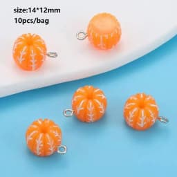 10pcs Random Simulation Cartoon Cute Colorful Fruits Lollipops Animals Drinks Charms DIY Handmade Jewelry For Earring Necklace