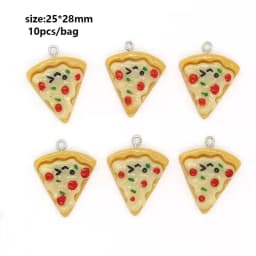 10pcs Random Simulation Cartoon Cute Colorful Fruits Lollipops Animals Drinks Charms DIY Handmade Jewelry For Earring Necklace