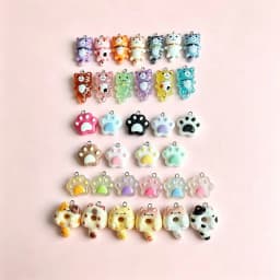 10pcs Random Simulation Cartoon Cute Colorful Fruits Lollipops Animals Drinks Charms DIY Handmade Jewelry For Earring Necklace