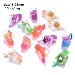 10pcs Random Simulation Cartoon Cute Colorful Fruits Lollipops Animals Drinks Charms DIY Handmade Jewelry For Earring Necklace