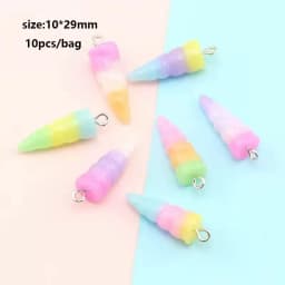 10pcs Random Simulation Cartoon Cute Colorful Fruits Lollipops Animals Drinks Charms DIY Handmade Jewelry For Earring Necklace