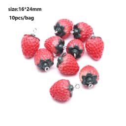 10pcs Random Simulation Cartoon Cute Colorful Fruits Lollipops Animals Drinks Charms DIY Handmade Jewelry For Earring Necklace