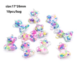 10pcs Random Simulation Cartoon Cute Colorful Fruits Lollipops Animals Drinks Charms DIY Handmade Jewelry For Earring Necklace
